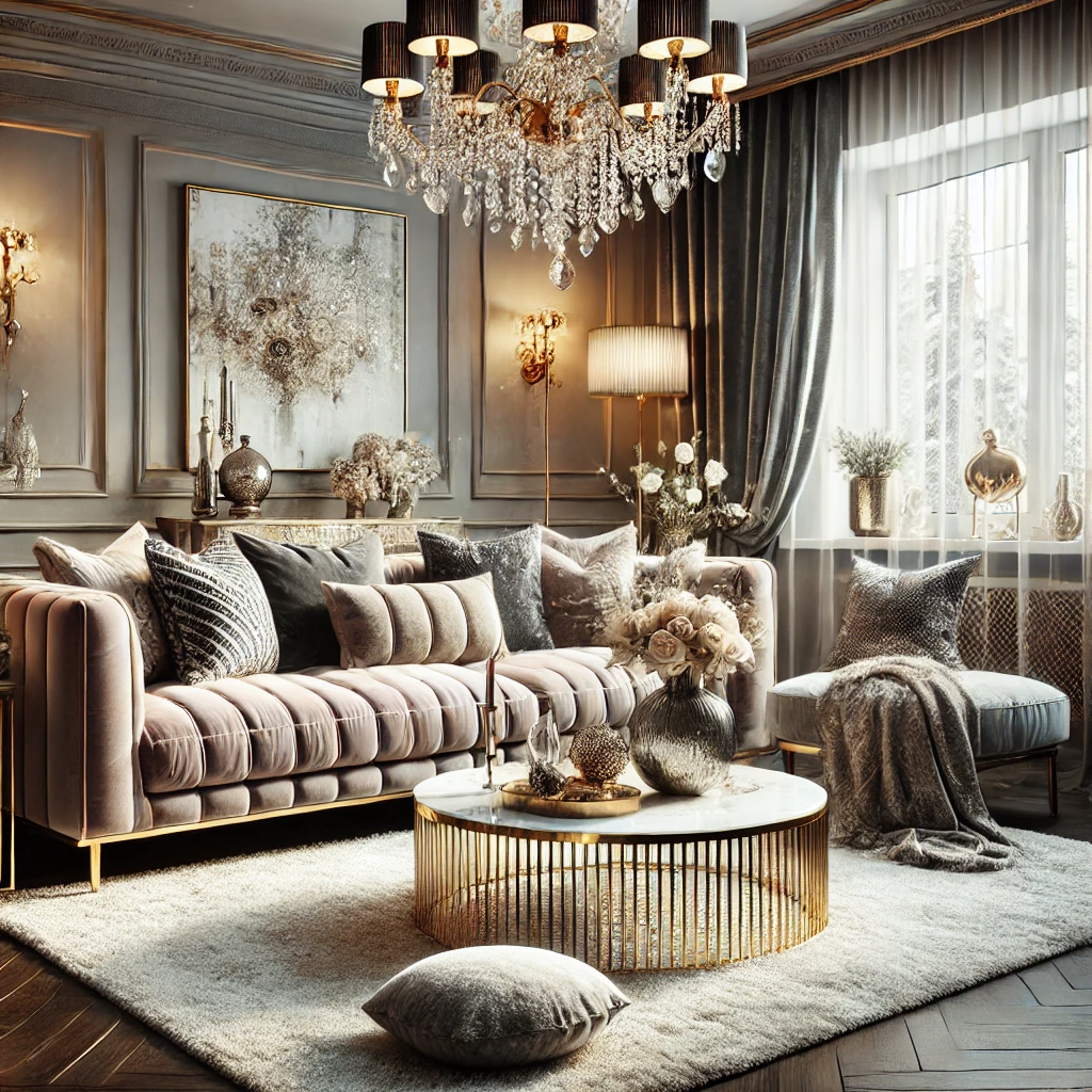 A-luxurious-and-cozy-living-room-that-embodies-modern-glam-decor-featuring-a-plush-velvet-sofa-gold-accents-a-marble-coffee-table-and-a-crystal