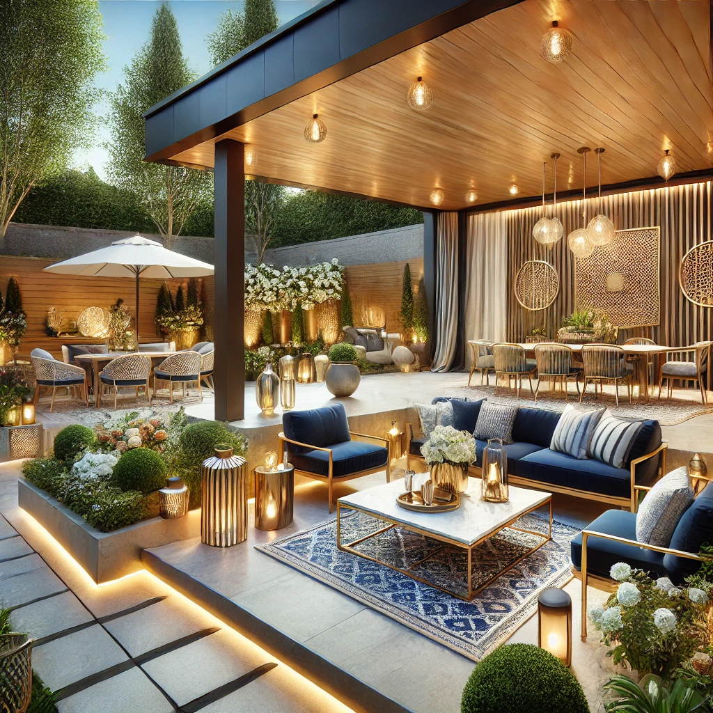 cozy backyard and garden area